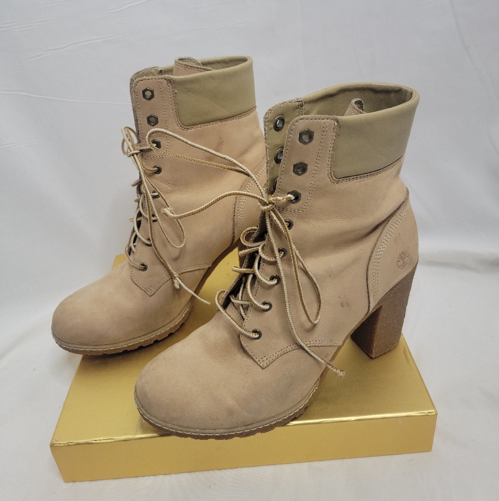 Timberland Women's Camdale Cream Heel Chunky Laceup Boots size 10 - Picture 2 of 8